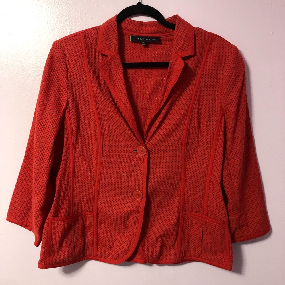 Anne Klein Fishnet Red Blazer